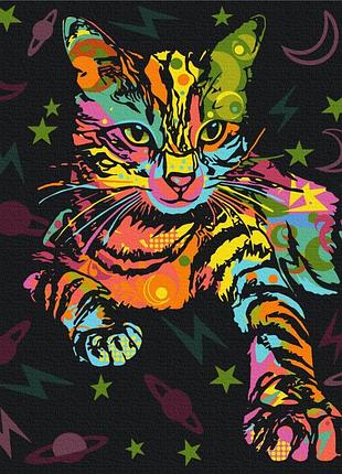 Картины по номерам «космический кот» bs51365 (40x50 см)