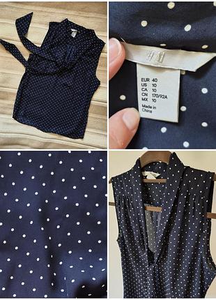 Блузка h&amp;m у горошок з коміром-азкот (розмір m)