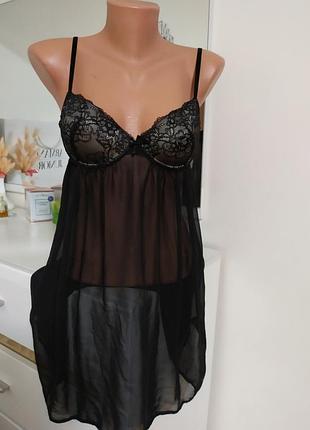 Черный пеньюар шик бебидол