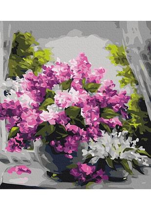 Картина по номерам «сирень на окне» bs8592 (40x50 см)