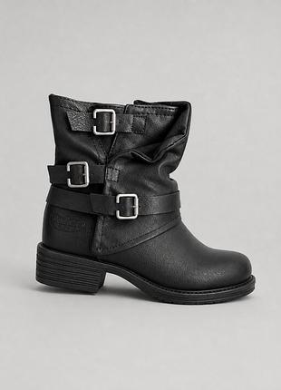 Демисезонные ботинки на флисе для девочки dockers черный 33 (21 см) код: 36ka704 black