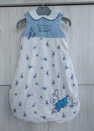 Брендовий теплий спальний мішок спальник tu peter rabbit для хлопчика 0-6м 56-68см