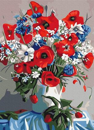 Картины по номерам «маки в вазе» bs7806 (40x50 см)