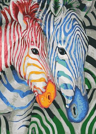 Картина за номерами "смугасті зебри" bs23031 (40x50 см)
