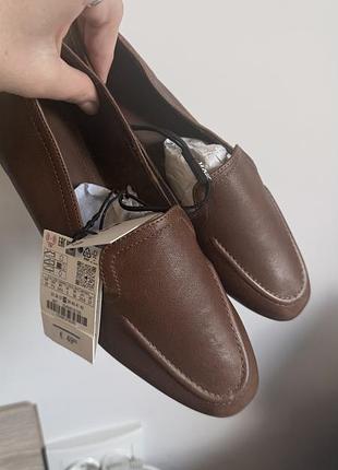 Шкіряні лофери zara розпаровка
