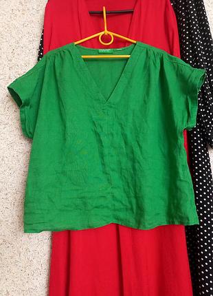 Лляна блуза блузка benetton