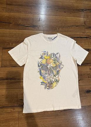 Jack & jones футболка принт череп рр хл біла котон