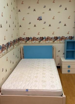 Детская/подростковая кровать 120×200 с матрасом neolux + тумба и полка