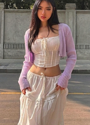 В рубчик 💜 bershka 💜 укорочений кардиган 💜 кофтинка на ґудзиках