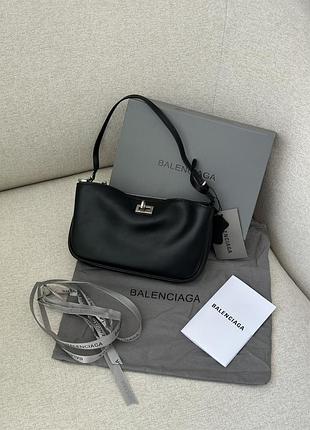 Сумка баленсиага rodeo sling pochette in black/silver