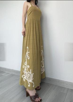Котоновое с вышивкой платье 👗 сарафан большого размера