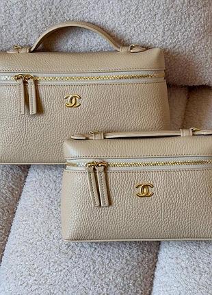 Сумки chanel 22 см беж класична модель вузька сумка крос боді клатч
