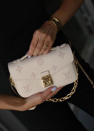 Сумка louis pochette métis east west vuitton bag milky white/peach