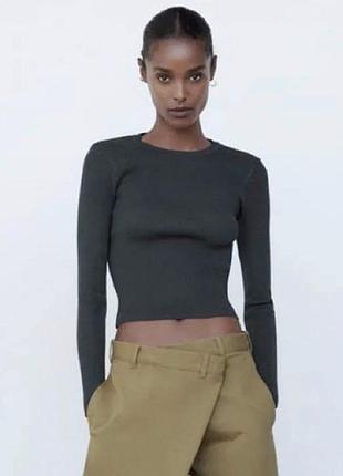 Трикотажний топ лонгслів zara