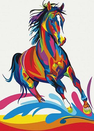 Картины по номерам «радужная лошадь» bs26197 (40x50 см)