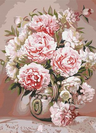 Картины по номерам «ваза с пионами» bs51372 (40x50 см)
