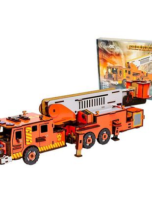 Дерев'яний 3d конструктор "пожежна машина" puz-00921, 318 деталей