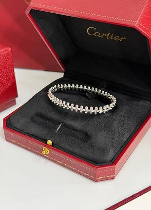 Браслет cartier clash модель medium  колір біле золото  розмір 17