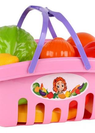 Игровой набор продуктов 5354txk в корзинке розовый