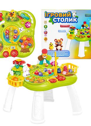 Столик розвиваючий пісня, бізіборд, логічні ігри, магнітна риболовля, звуки укр мова