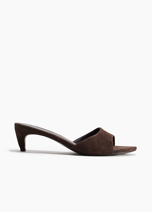 Замшевые мюли на невысоком каблуке hm размеры 37 38 39 40 ( 1338599001)
