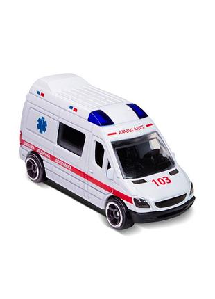 Автомодель дитяча швидка допомога technodrive 250421cg-3 масштаб 1:64