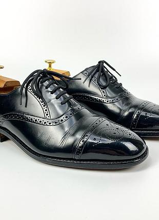Вінтажні чоловічі шкіряні туфлі-оксфорди loake & sons оригінал розмір 9 uk