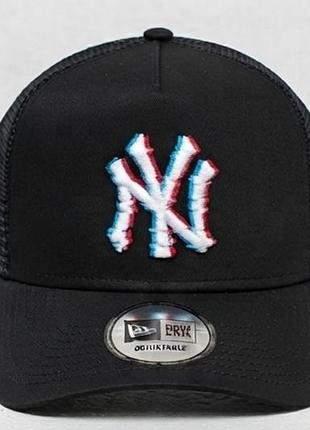 Кепка тракер new era 9forty a-frame new york yankees black (оригинал), черный, one size