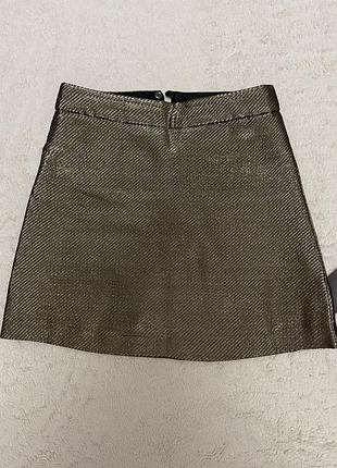 Золотиста міні спідниця h&m із люрексом (розмір s/m / eur 38)