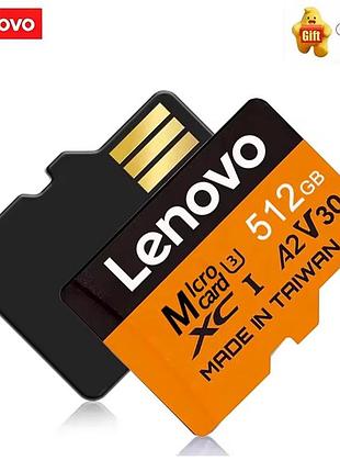 Оригінальна карта пам'яті lenovo micro tf/sd 512 гб великої ємності, високошвидкісна, клас 10, для телефонів та комп'ютерів