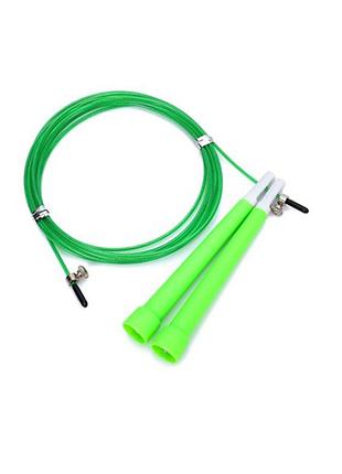 Скакалка швидкісна ms 3765(green) 290 см, ручка пластик, мотузка гума+метал