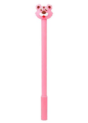 Ручка детская с игрушкой "тигр" c0117-v(pink) гелевая, синяя