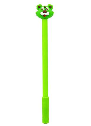 Ручка детская с игрушкой "тигр" c0117-v(green) гелевая, синяя