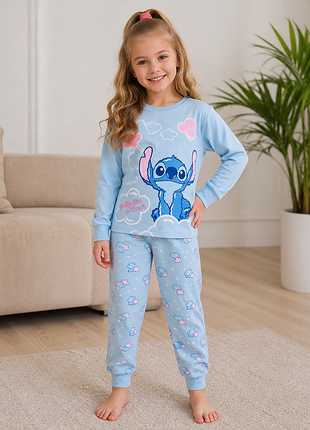 Піжама для дівчаток. stitch. + 2 рушники 33х50