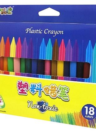 Карандаши восковые crayons dscn3833-18, 18 цветов