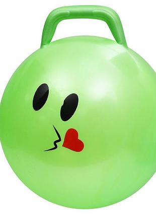 М'яч для фітнесу смайл ms 4856(green) 45 см, з ручкою, 300 г