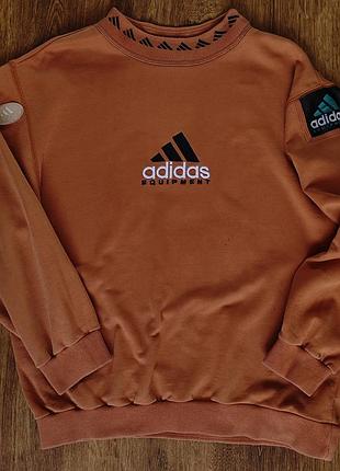 Винтажный мужской свитшот adidas equipment vintage 90s mens orange cotton distressed crewneck sweatshirt