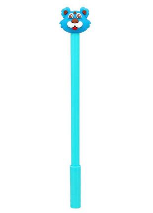 Ручка детская с игрушкой "тигр" c0117-v(blue) гелевая, синяя
