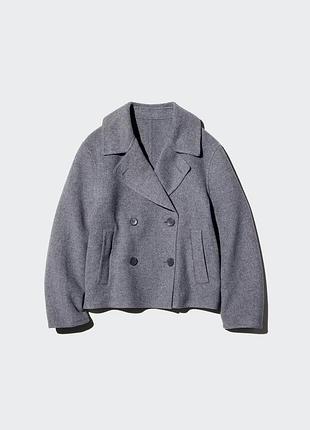 Коротке пальто (без підкладки) з суміші вовни uniqlo wool blend relaxed short coat