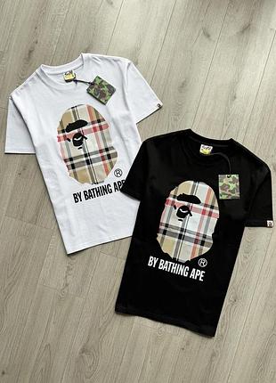 Футболка bape burberry з принтом