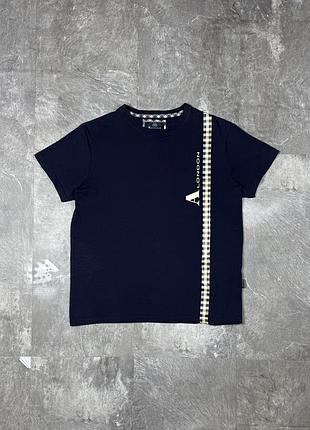 Оригінальна футболка aquascutum акваскутум london з вертикальною кліткою club check розмір s m чоловіча темно-синя преміум брендова футболка