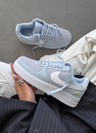 Прекрасні жіночі кросівки nike air force 1 low hydrogen blue блакитні
