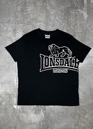 Футболка lonsdale london лонсдейл чоловіча чорна великий принт лев оригінал стан ідеал xxl розмір бавовна спортивна повсякденна для тренувань casual