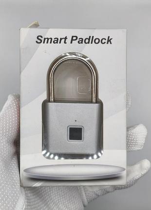 Умный навесной смарт-замок с отпечатком пальца smart padlock type-c серебристый