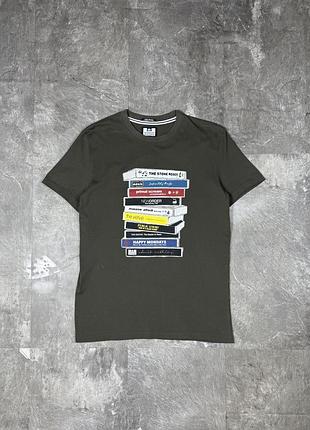 Чоловіча брендова футболка weekend offender вікенд оффендер оригінал з принтом касет oasis stone roses casuals хакі оливкова розмір s