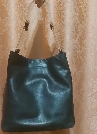 Prada vintage leather hobo clear  plexiglass handle