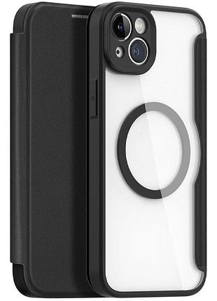Чохол dux ducis skin x pro with magsafe для iphone 15 книжка з кишенею для візиток айфон 15 black