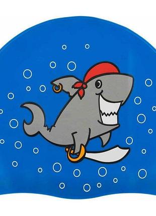 Шапка для плавания aqua speed kiddie shark 1783 синий дит osfm (оriгинал)