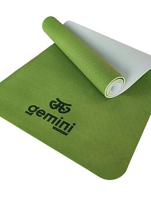 Килимок для фітнесу та йоги gemini sport tpe+tc 6мм ge-60021