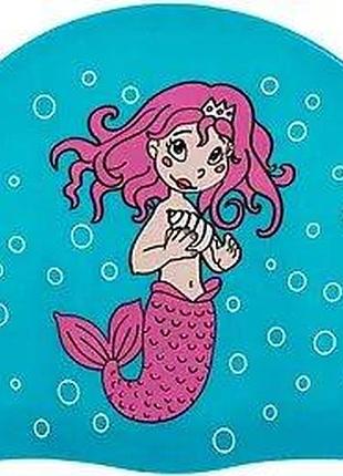 Шапка для плавания aqua speed kiddie mermaid 1784 голубой дет osfm ( оригинальный)